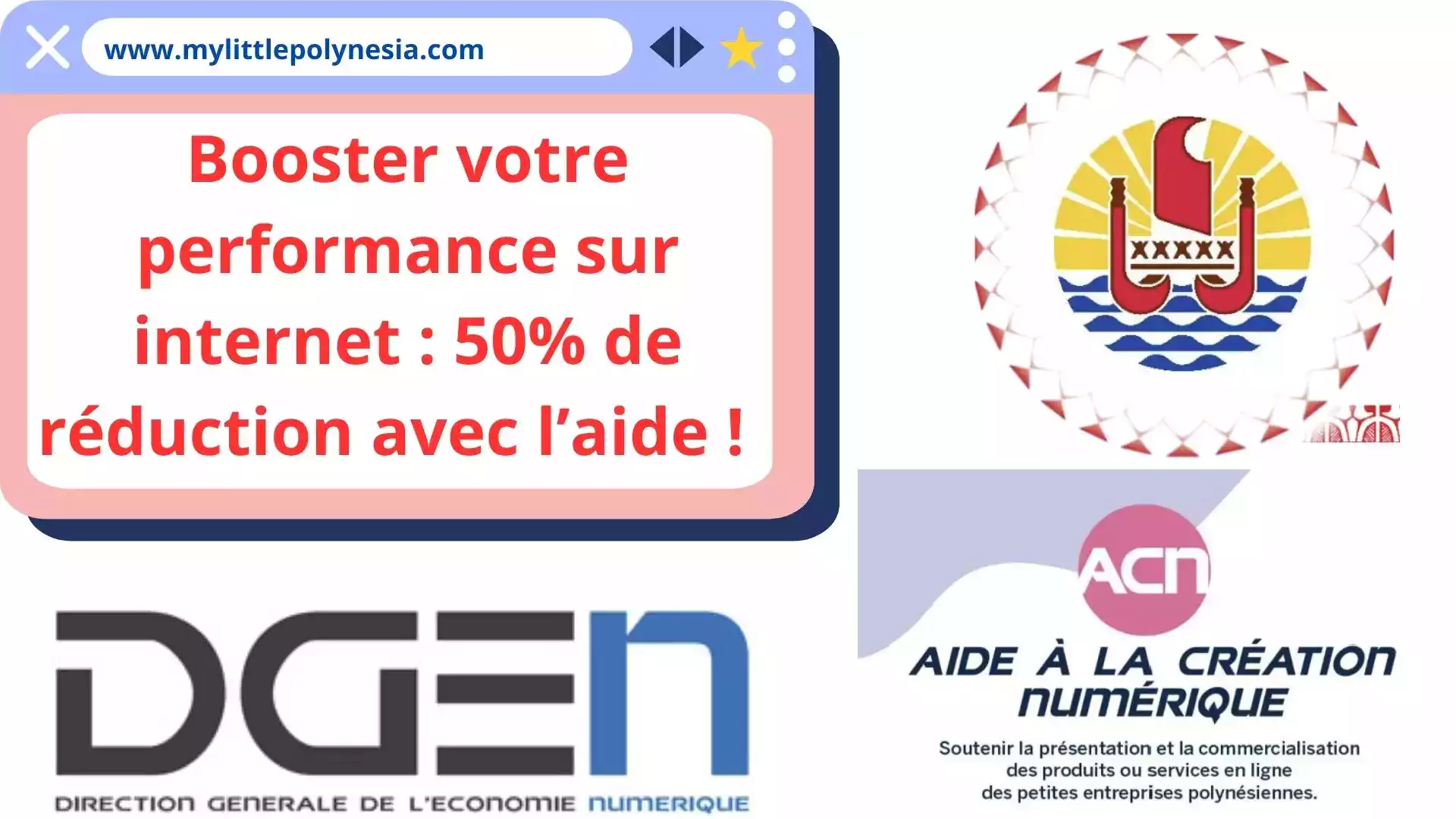 Aide création numérique ACN DGEN Polynésie française subvention site internet