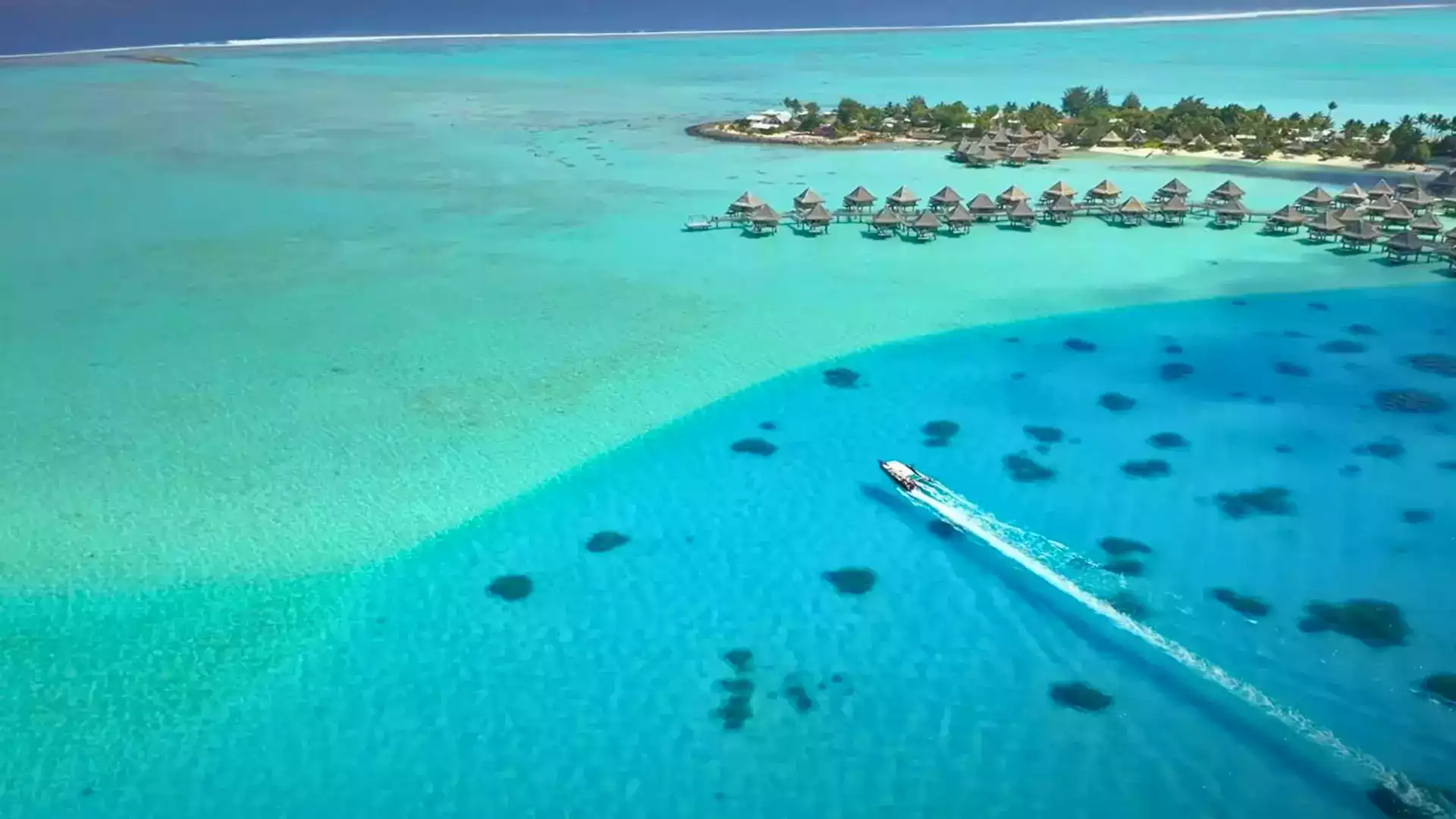 Bora Bora lagoon from a private catamaran, French Polynesia