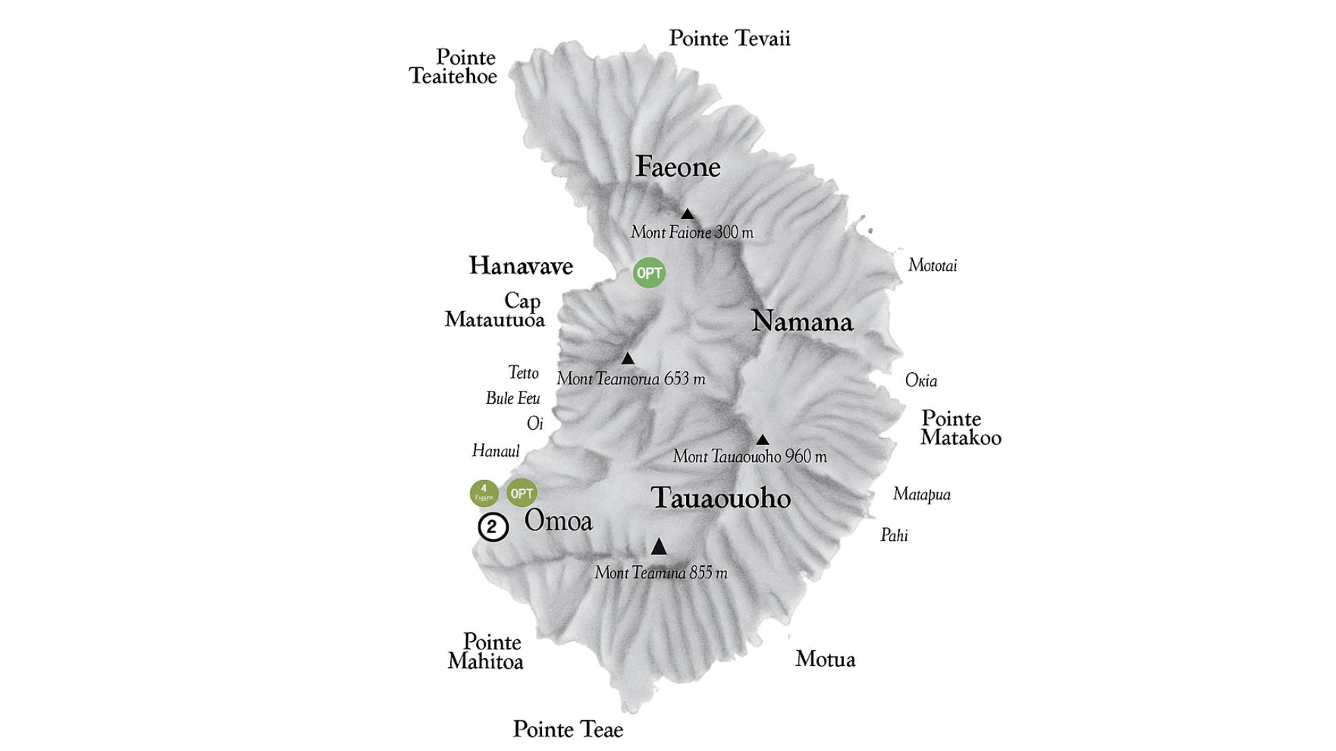 Fatu Hiva map Marquesas Islands French Polynesia