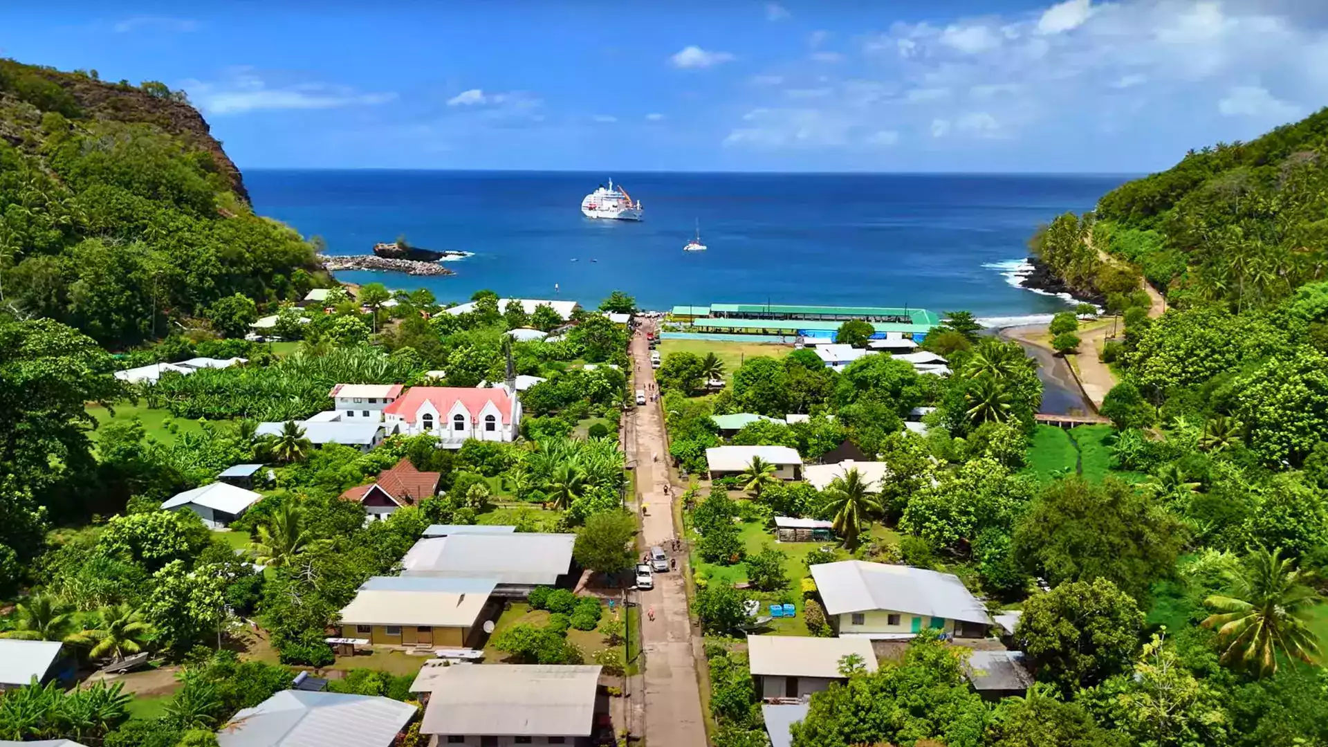 Fatu Hiva Hanavave village Bay of Virgins Marquesas Islands