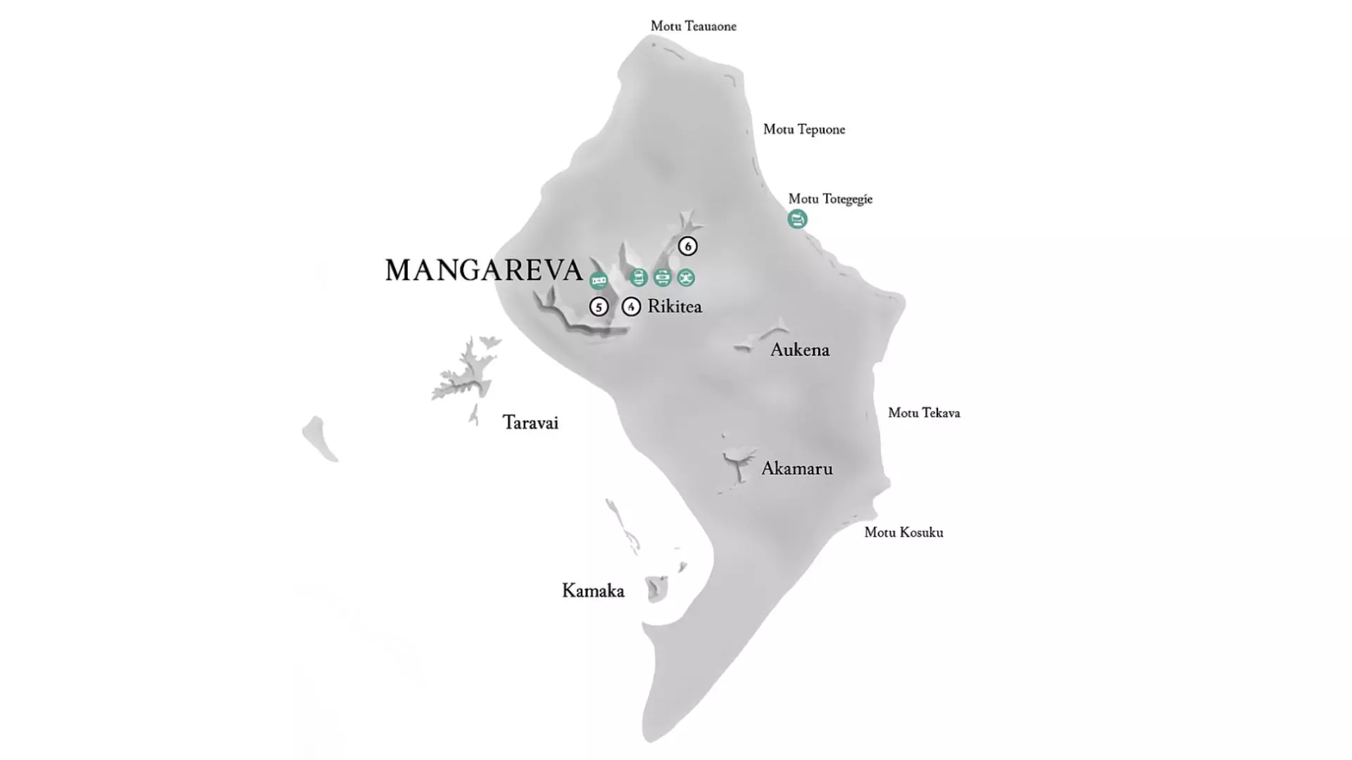 Map of Mangareva Gambier Islands French Polynesia