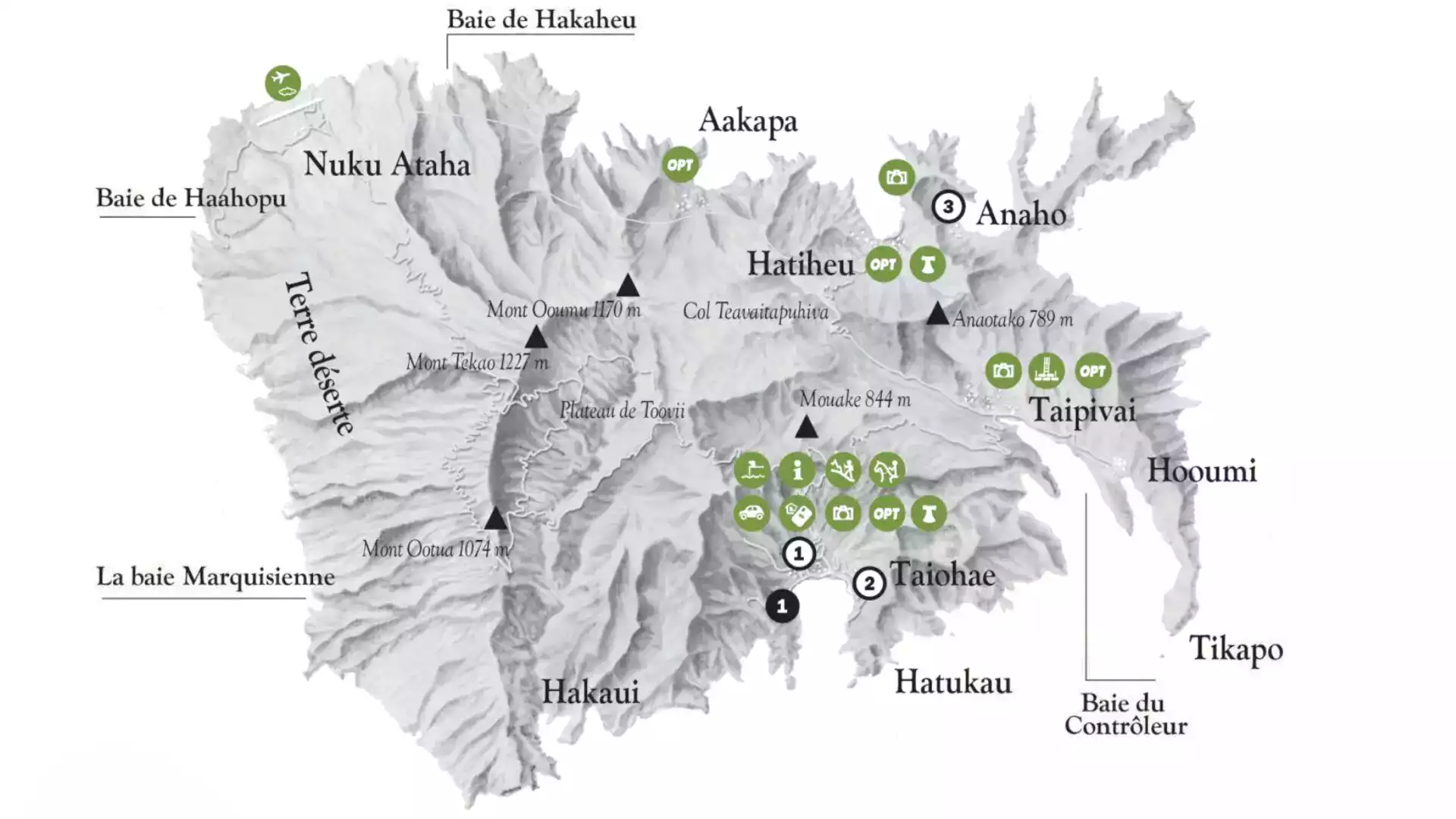 Nuku Hiva map French Polynesia Marquesas Islands