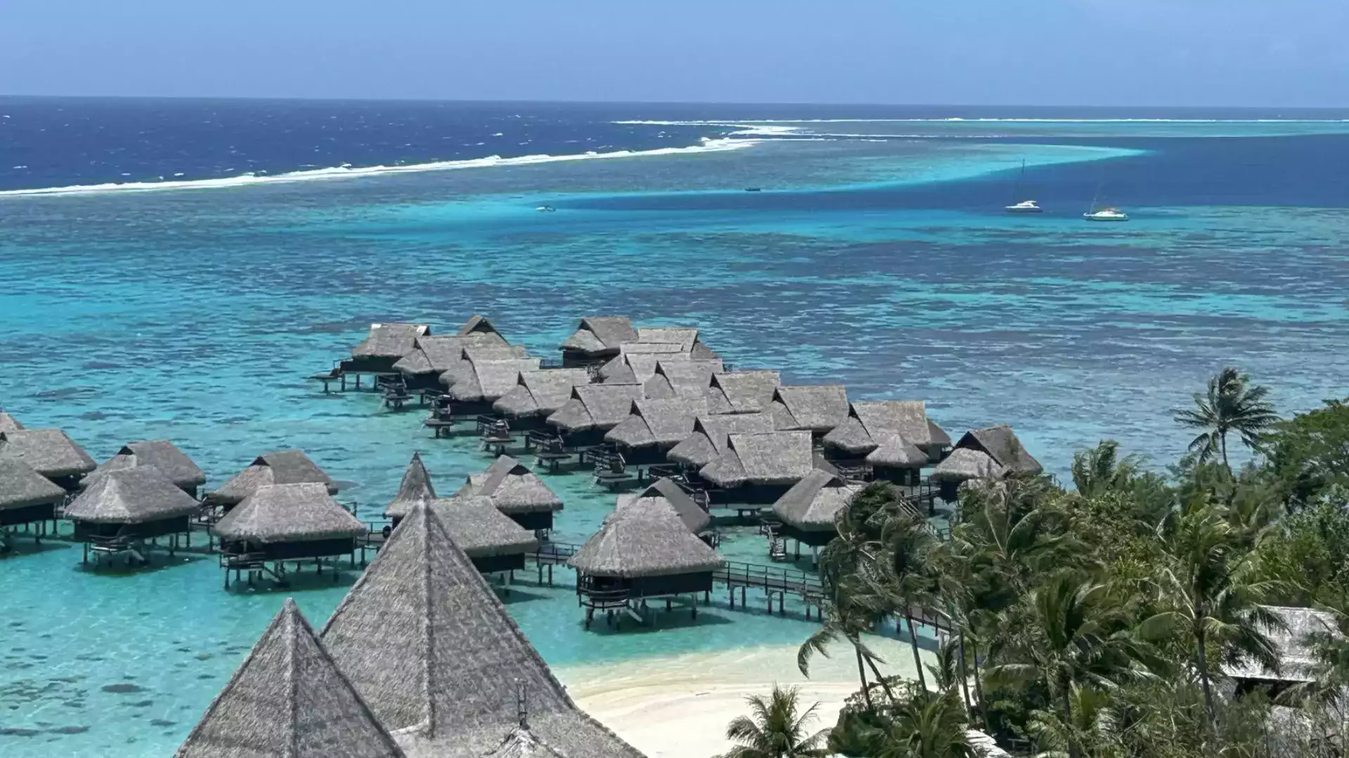 Overwater bungalow Moorea lagoon