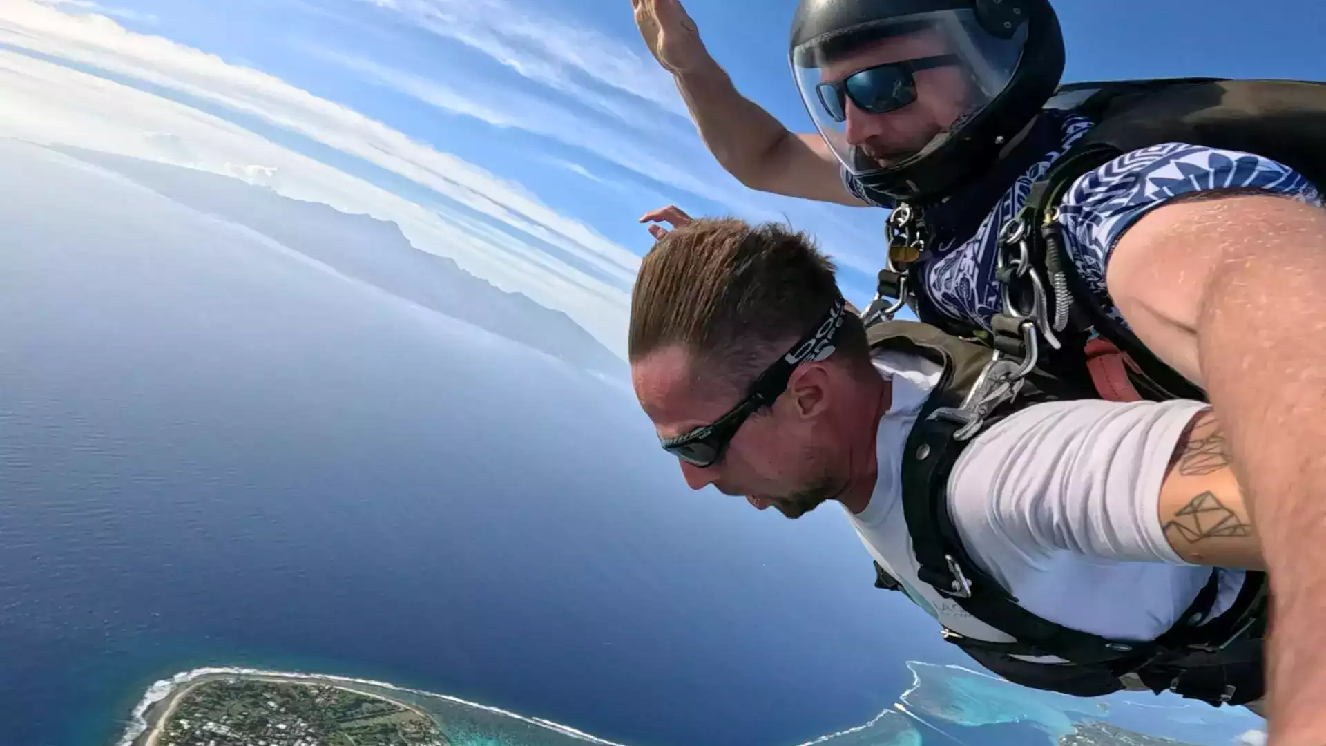 Vidéo saut en parachute tandem Polynésie française souvenir