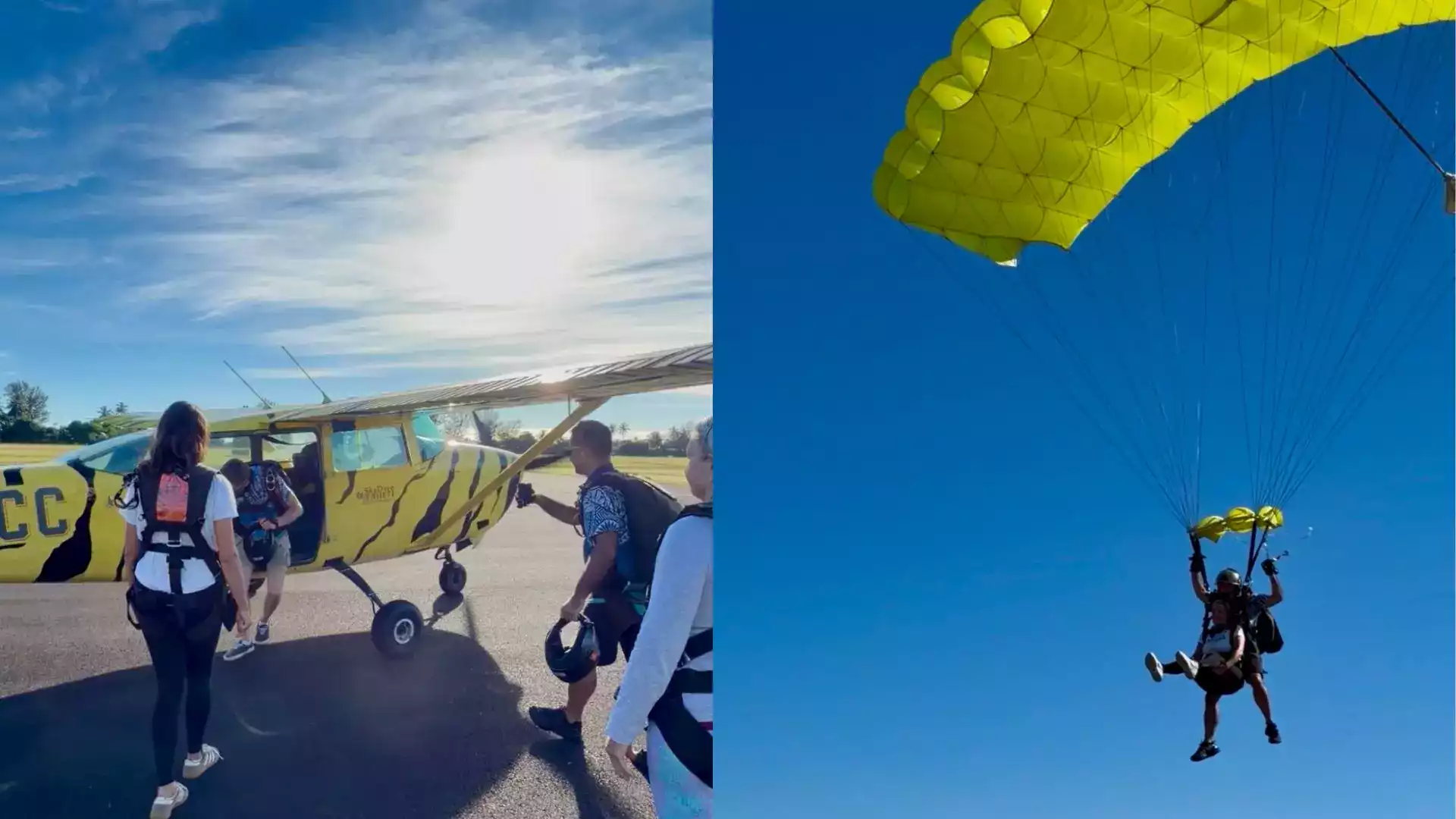 Saut en parachute tandem Moorea Polynésie française expérience