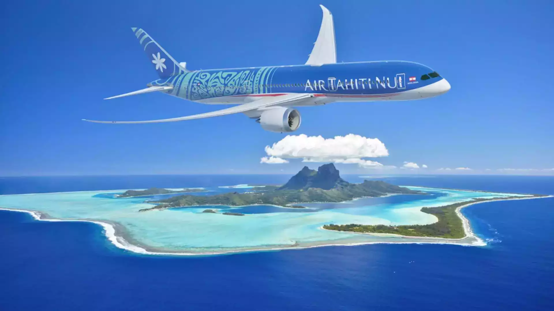 Air Tahiti Nui flight from Los Angeles LAX to Papeete PPT